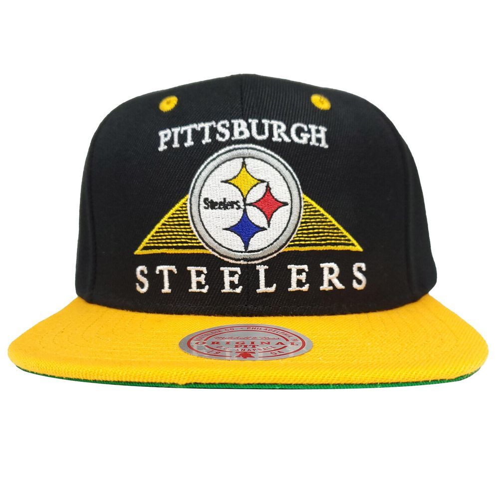 Pittsburgh Steelers Mitchell & Ness NFL‎ Snapback Hat Cap Black Yellow NWT